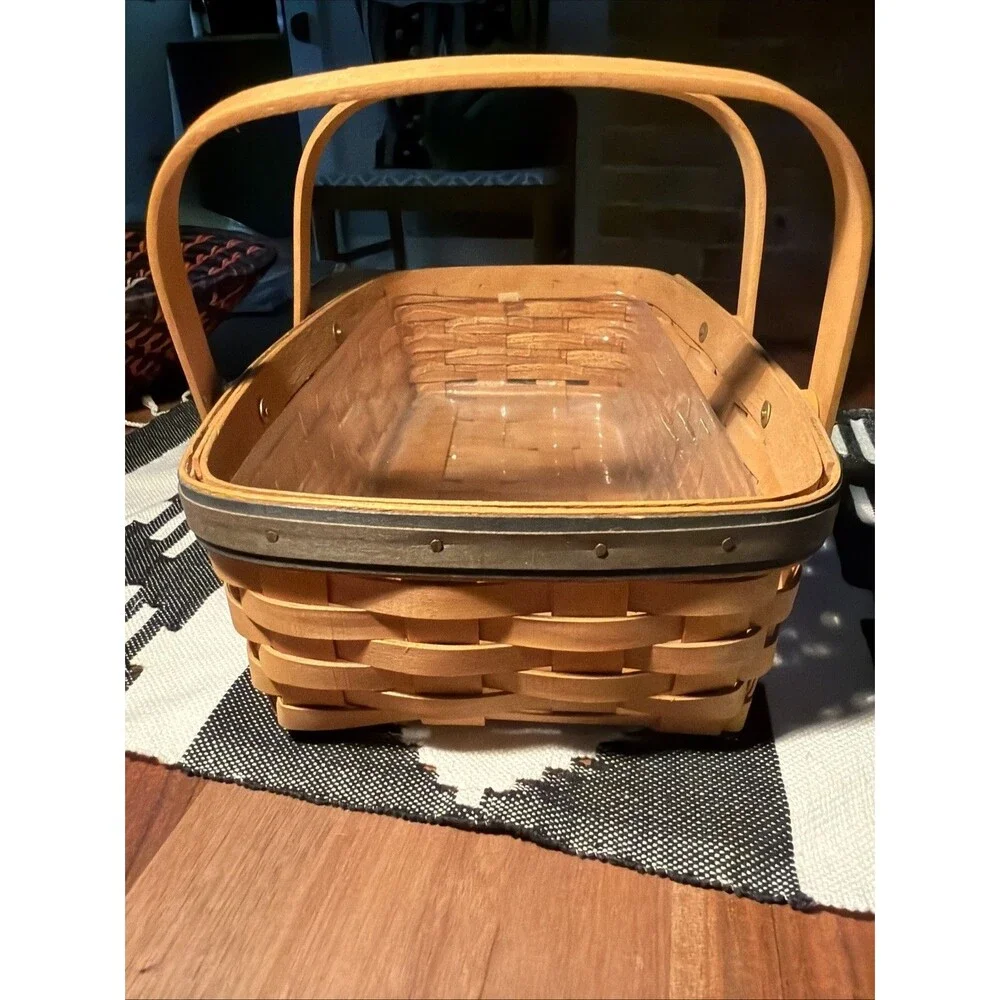 Longaberger Collectors Club 2001 Gathering Basket NoFabric 3 Siblings  Signature